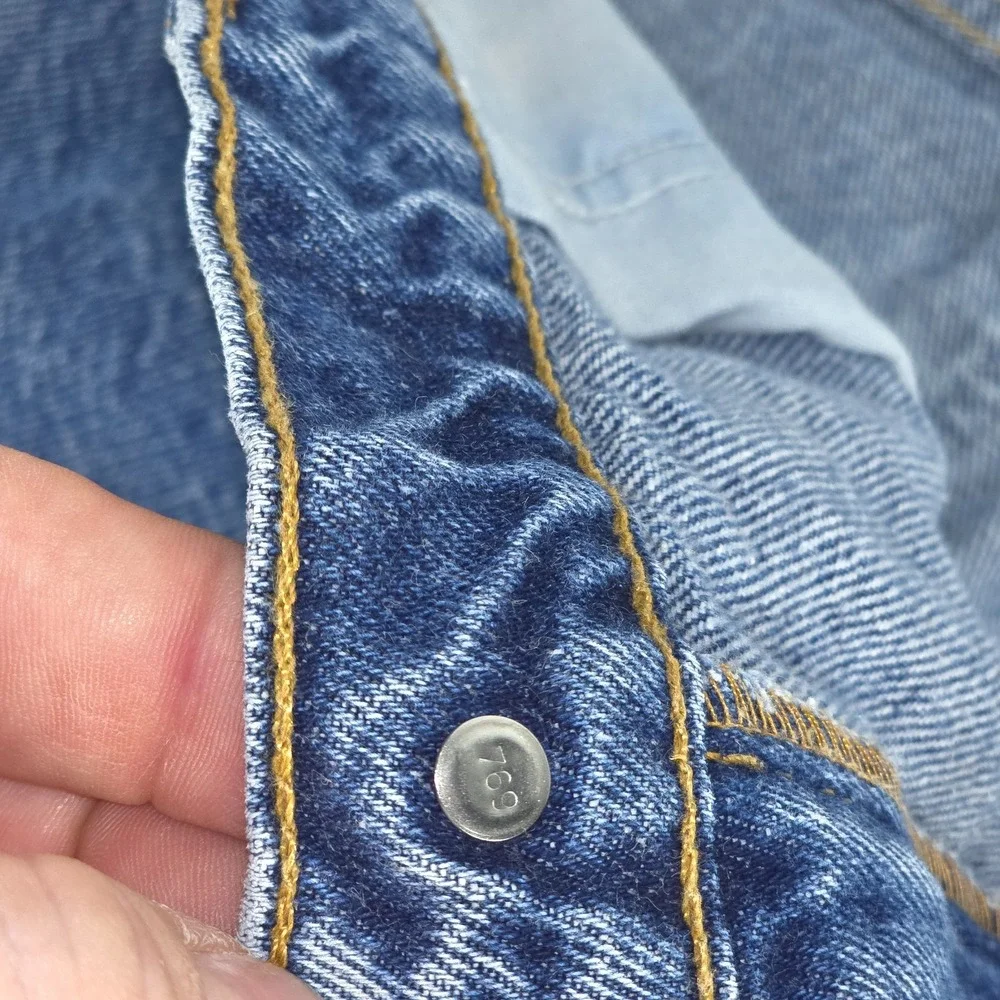 Levi's 505 Orange Tab Jeans Men's 36x32 Classic Medium Wash Vintage 90s Whiskers